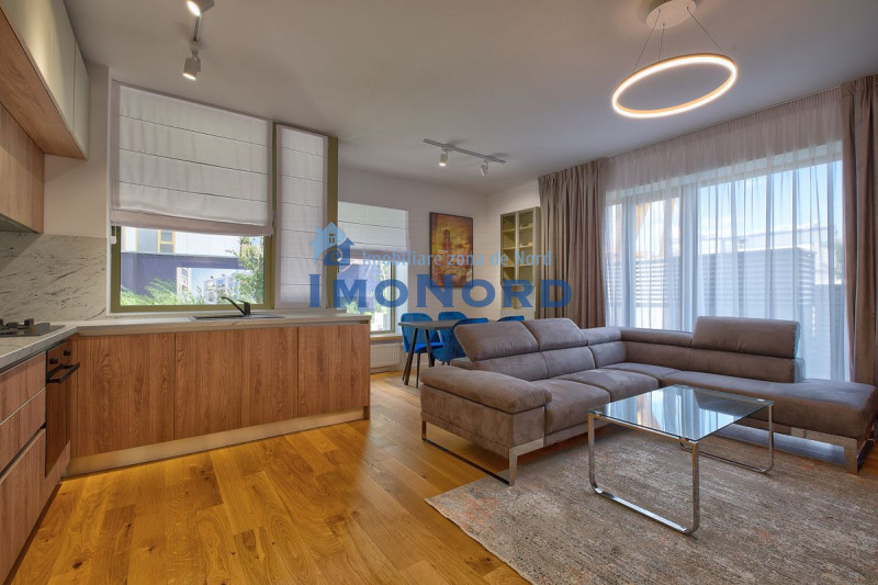 3 room, 2 bedroom luxury apartment with garden in northern Bucharest Aviatiei