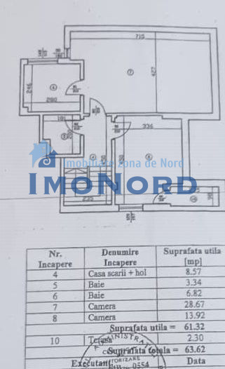 Dsamaroia vânzare apartament 3 camere dispus pe 2 etaje