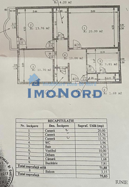 Apartament cu 3 camere - decomandat - centrală termica - bloc reabilitat 