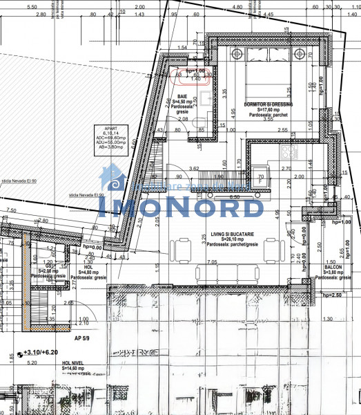 Mosilor Boutique II, apartament cu 2 camere, 2 bai. Discount special *