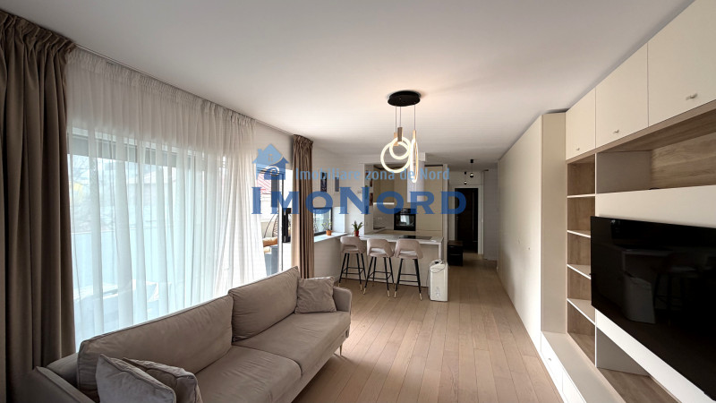 Apartament 2 camere de închiriat Aviatiei – bloc boutique 2022, terasă 16 mp