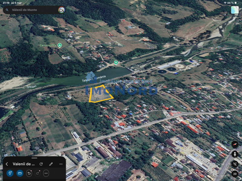 Teren intravilan  Vălenii de Munte – 9.123 mp | Deschidere 45 ml | Lângă râul Te