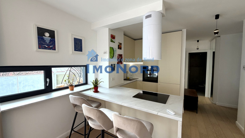 Apartament 2 camere de închiriat Aviatiei – bloc boutique 2022, terasă 16 mp