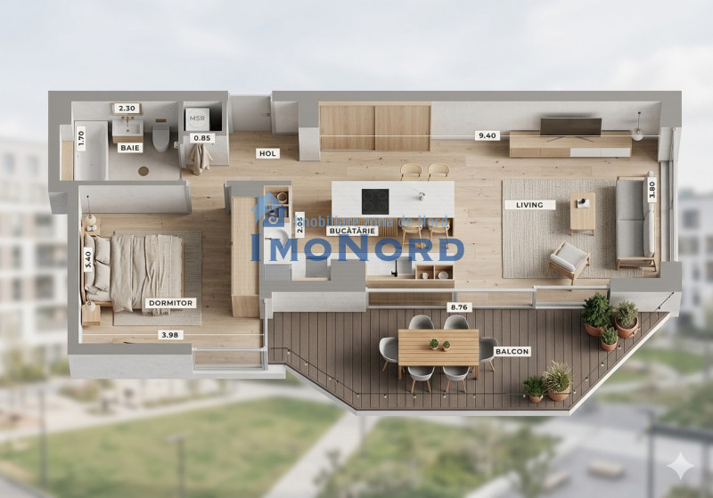 Apartament 2 camere de închiriat Aviatiei – bloc boutique 2022, terasă 16 mp