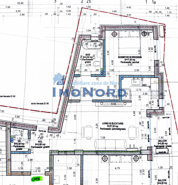 Mosilor, apartament cu 2 bai 