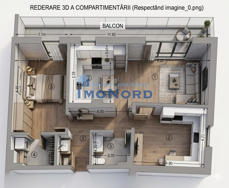 Apartament 3 camere de vanzare Baneasa - Sisesti loc parcare  suprateran