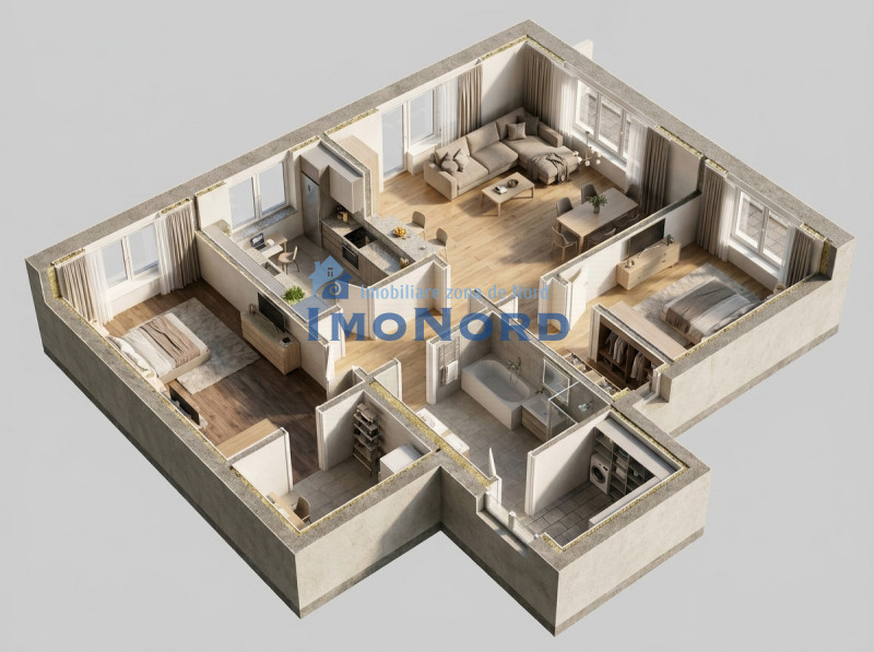 Apartament 3 camere cu garaj și boxă proprie de vânzare – Vatra Luminoas