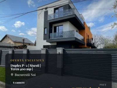 Duplex P+2 | Sector 1 – Bucureștii Noi | 220 mp | Teren 400 mp | 