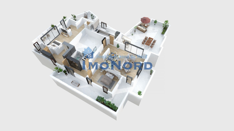 Penthouse cu terasa de 60mp, priveliste libera 360grade