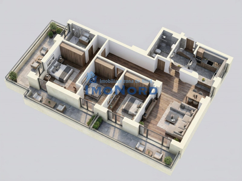 Apartament 4 camere de vânzare Băneasa – Sisești | 119 mp utili | Terasă 47 mp 