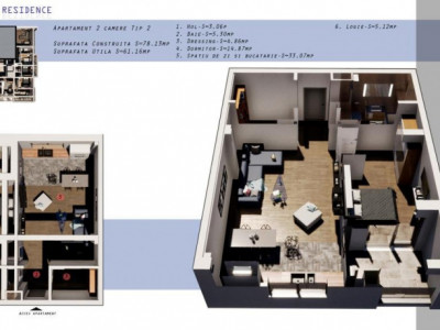  COMISION 0% ! COMPLEX ELIBERARII RESIDENCE -  INEL II - 2 camere TIP 2 